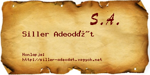 Siller Adeodát névjegykártya